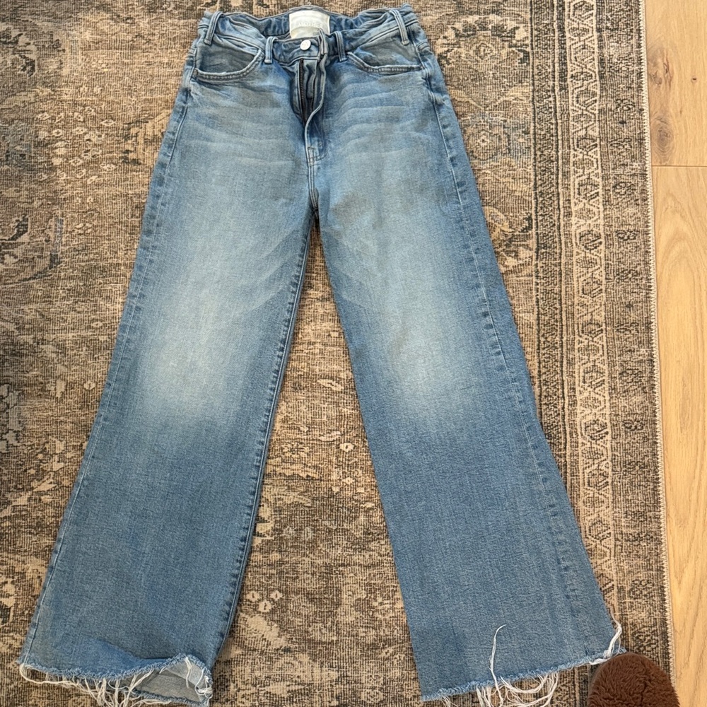 MOTHER Light Blue Wide Leg Flare Jeans